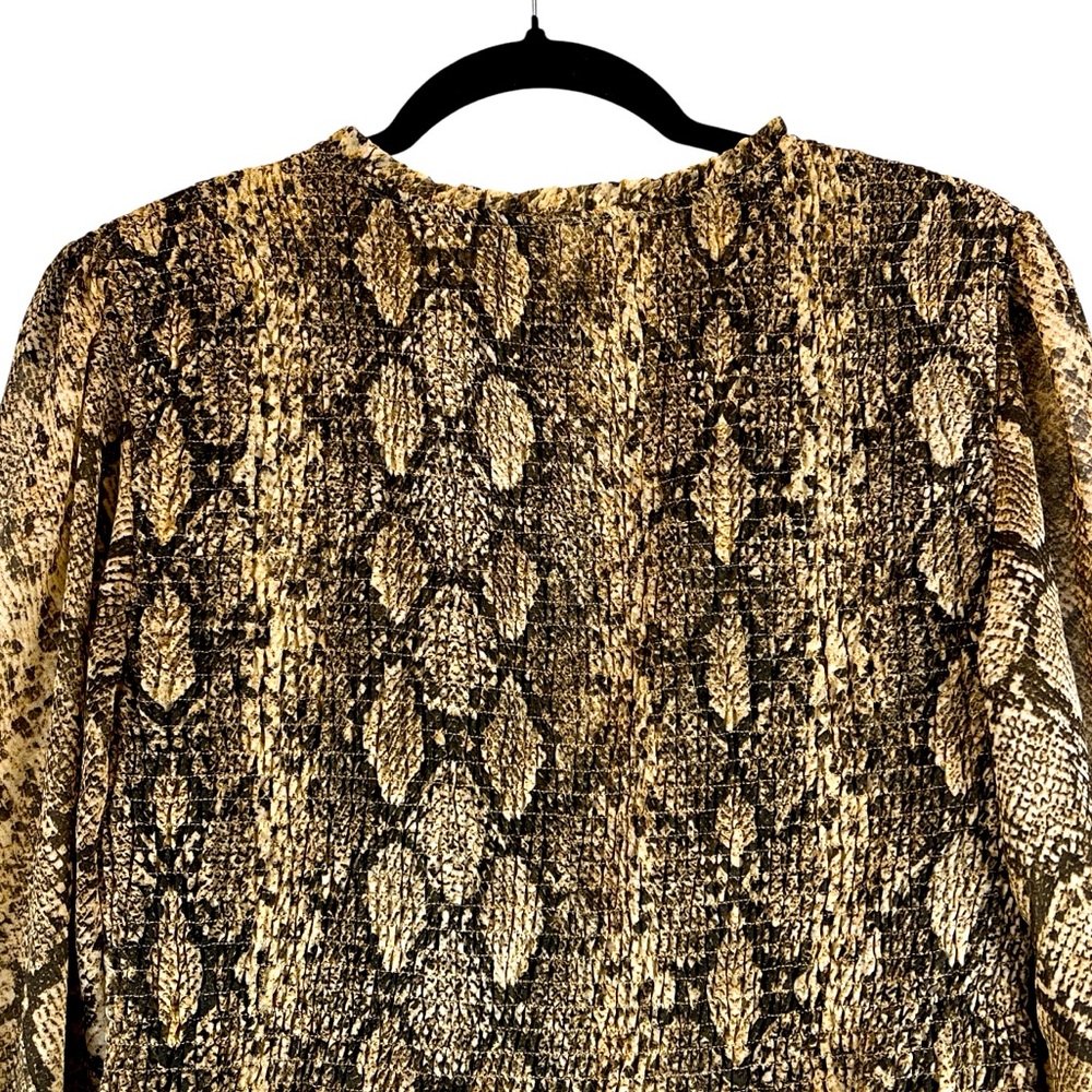 Zara The Veronica Blouse Python Snake Print Puff … - image 6